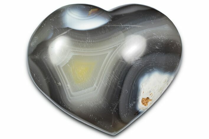 Wide Orca Agate Heart - Madagascar #344040